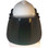 MSA V-Gard Cap Style hard hat with Dark Green Faceshield, Hard Hat Attachment, and Earmuff - White hard hat- front