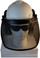 MSA V-Gard Cap Style hard hat with Smoke Mesh Faceshield, Hard Hat Attachment, and Earmuff - White hard hat- front