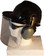 MSA V-Gard Cap Style hard hat with Standard Clear Faceshield Faceshield, Hard Hat Attachment, and Earmuff - Black - Left Side