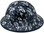 Thin Blue Line USA Flag and Skulls Hydro Dipped Hard Hats Full Brim Style  - Edge Left