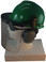 MSA V-Gard Cap Style hard hat with Polycarbonate Clear Faceshield, Hard Hat Attachment, and Earmuff - Green - Left Side