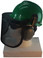 MSA V-Gard Cap Style hard hat with Smoke Mesh Faceshield, Hard Hat Attachment, and Earmuff - Green - Left Side