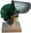 MSA V-Gard Cap Style hard hat with Pyramex Polycarbonate Clear Faceshield with Aluminum Bound Edges - Green - Up Position