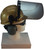 MSA V-Gard Cap Style hard hat with Polycarbonate Clear Faceshield, Hard Hat Attachment, and Earmuff - Gold - Up Position