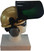 MSA V-Gard Cap Style hard hat with Dark Green Faceshield, Hard Hat Attachment, and Earmuff - Gold - Up Position