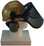 MSA V-Gard Cap Style hard hat with Smoke Mesh Faceshield, Hard Hat Attachment, and Earmuff - Gold - Partway Up Position