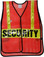 Red Soft Mesh Vests Printed Safety with Lime Stripes - Front View