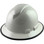 Pyramex Full Brim RIDGELINE Hard Hat Shiny White Pattern with Protective Edge - Oblique View 