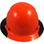 Actual Carbon Fiber Hard Hat - Full Brim Glossy Black and High Vision Orange  - Front View