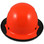 Actual Carbon Fiber Hard Hat with Protective Edge - Full Brim Glossy Black and High Vision Orange  - Front View