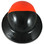 Actual Carbon Fiber Hard Hat with Protective Edge - Full Brim Glossy Black and High Vision Orange  - Back View