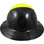 Actual Carbon Fiber Hard Hat - Full Brim Glossy Black and High Vision Lime - Back View