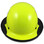 Actual Carbon Fiber Hard Hat with Protective Edge  - Full Brim Glossy Black and High Vision Lime - Front View