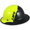 Actual Carbon Fiber Hard Hat with Protective Edge  - Full Brim Glossy Black and High Vision Lime - Left View