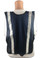 Soft Mesh Navy Blue Vests with Silver Stripes - Back View