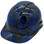 Blue Flames Design Cap Style Hydro Dipped Hard Hats - Oblique Left