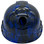 Blue Flames Design Cap Style Hydro Dipped Hard Hats - Back