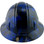 Blue Flames Style Full Brim Hydro Dipped Hard Hats - Front View