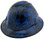 Blue Flames Style Full Brim Hydro Dipped Hard Hats - Oblque with edge