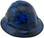 Blue Flames Style Full Brim Hydro Dipped Hard Hats - Oblique with edge left