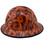 Orange Ribbon Style Full Brim Hydro Dipped Hard Hats - Edge Left