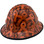 Orange Ribbon Style Full Brim Hydro Dipped Hard Hats - Edge Oblique Left