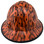 Orange Ribbon Style Full Brim Hydro Dipped Hard Hats - Edge Back