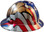 MSA Freedom Series Full Brim American Flag Hard Hats with 2 Eagles - Staz On Suspension - Right Side View