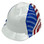 MSA USA Freedom Series Hard Hat with Dual American Flag on Both Sides Staz On - Oblique Left