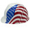 MSA USA Freedom Series Hard Hat with Dual American Flag on Both Sides Staz On - Left