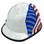 MSA USA Freedom Series Hard Hat with Dual American Flag on Both Sides Staz On - Edge Oblique Left