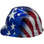 MSA USA Freedom Series Hard Hat with American Flag Stars and Stripes Staz On - Left