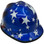 MSA USA Freedom Series Hard Hat with American Flag Stars and Stripes Staz On - Edge Oblique Right