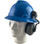 MSA Full Brim V-Guard Hard Hat with Earmuff Attachment - Blue