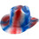 Outlaw Cowboy Hardhat with Ratchet Suspension Textured Patriotic Colors- Oblique View