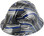 Blue Lives Matter Design Full Brim Hydro Dipped Hard Hat ~ Oblique View