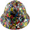 Sticker Bomb 5 Design Full Brim Hydro Dipped Hard Hats - Front View