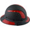 Actual Carbon Fiber Hard Hat - Full Brim Matte Black with Reflective Red Decal Kit Applied