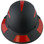 Actual Carbon Fiber Hard Hat - Full Brim Matte Black with Reflective Red Decal Kit Applied