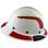 DAX Fiberglass Composite Hard Hat - Full Brim White with Reflective Red Decal Kit Applied