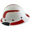 DAX Fiberglass Composite Hard Hat - Full Brim White with Reflective Red Decal Kit Applied