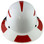 DAX Fiberglass Composite Hard Hat - Full Brim White with Reflective Red Decal Kit Applied