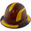 DAX Fiberglass Composite Hard Hat - Full Brim Natural Tan with Reflective Yellow Decal Kit Applied