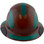 DAX Fiberglass Composite Hard Hat - Full Brim Natural Tan with Reflective Green Decal Kit Applied