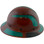 DAX Fiberglass Composite Hard Hat - Full Brim Natural Tan with Reflective Green Decal Kit Applied