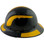 DAX Fiberglass Composite Hard Hat - Full Brim Black with Reflective Yellow Decal Kit Applied