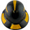 DAX Fiberglass Composite Hard Hat - Full Brim Black with Reflective Yellow Decal Kit Applied