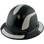 DAX Fiberglass Composite Hard Hat - Full Brim Black with Reflective White Decal Kit Applied