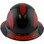 DAX Fiberglass Composite Hard Hat - Full Brim Black with Reflective Red Decal Kit Applied