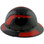 DAX Fiberglass Composite Hard Hat - Full Brim Black with Reflective Red Decal Kit Applied